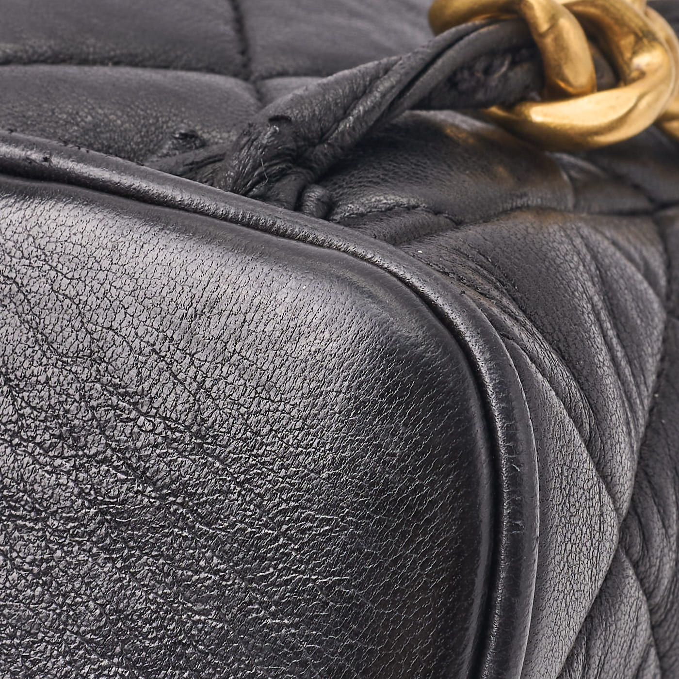 CHANEL Chain Backpack Bag Matelasse Outside Flap Turn Lock Lambskin Black Gold-Tone Hardware Pre-Owned - Vintage La Charme