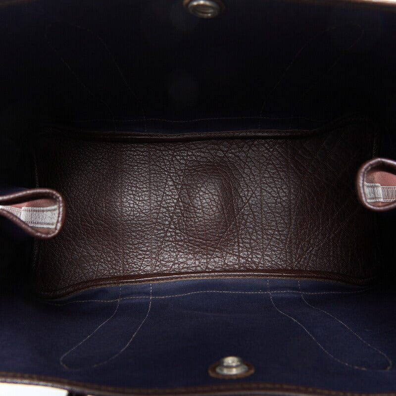 HERMES Garden Party PM Tote Bag Toile Offiche Bordeaux Silver-Tone Hardware Pre-Owned - Vintage La Charme