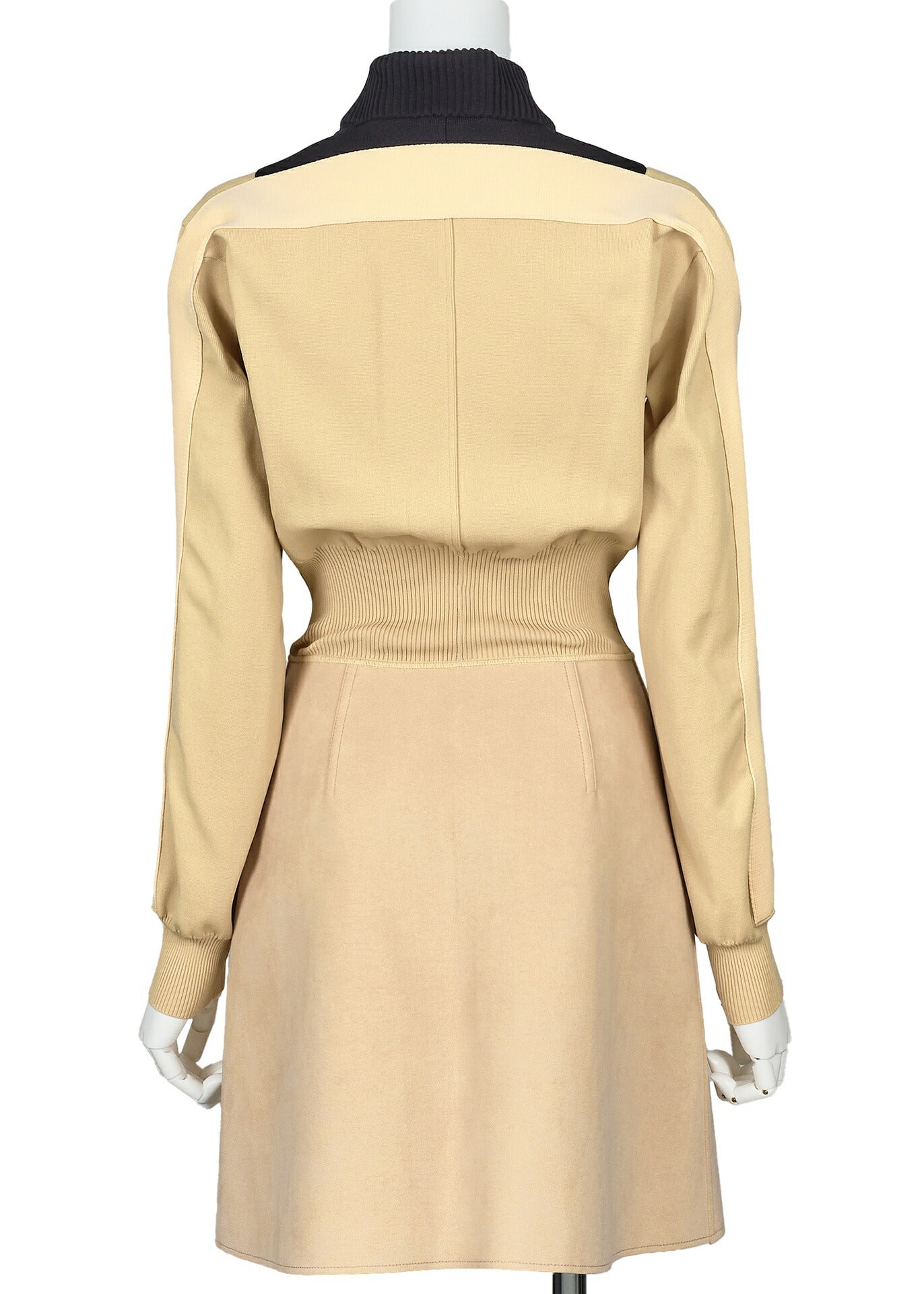 Louis Vuitton Dress, Monogram Knit, Long Sleeve, Nylon, Beige, Pre-Owned - Vintage La Charme