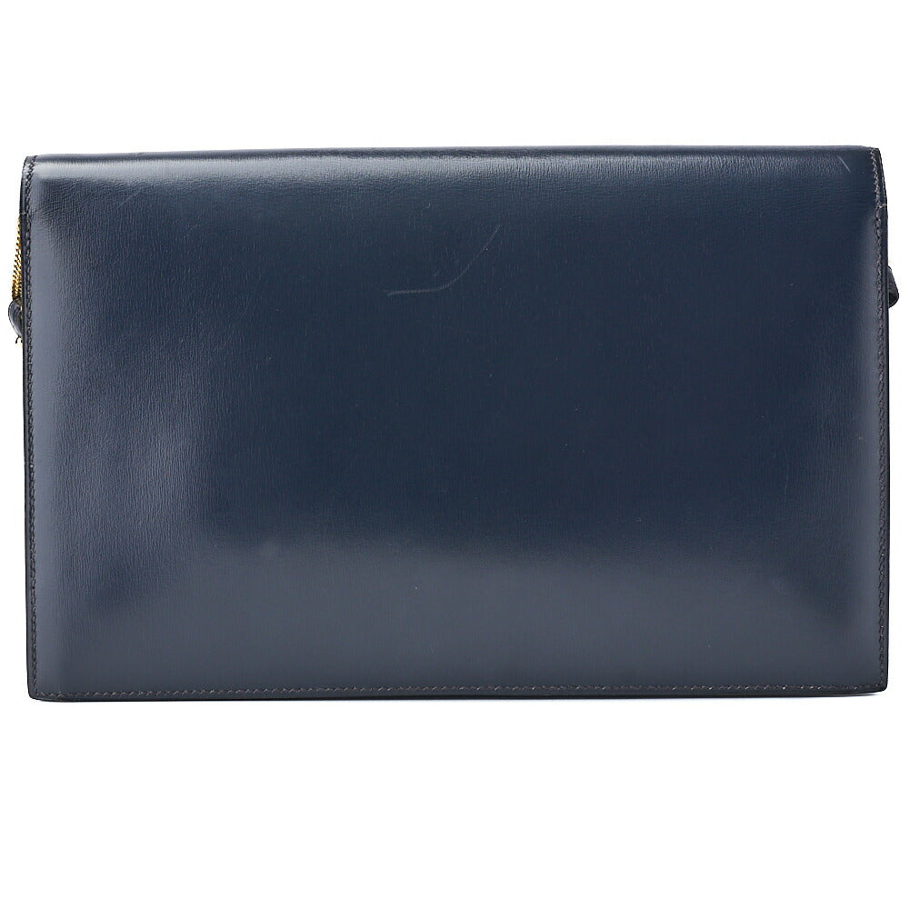 HERMES Liddy Shoulder Bag Mini Shoulder Backpack Bag Box Calf Navy Gold-Tone Hardware Pre-Owned - Vintage La Charme