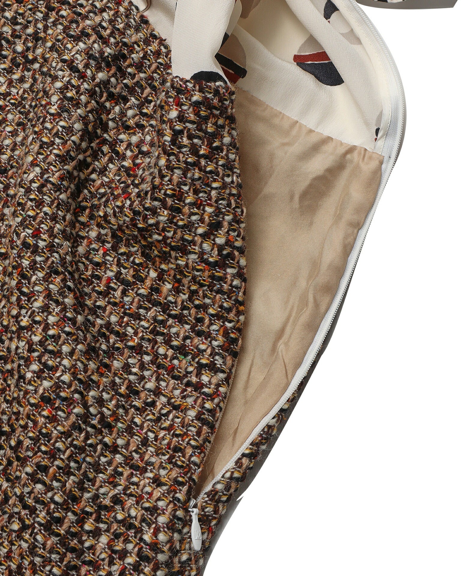 Louis Vuitton Dress, Tweed, Wool Silk Blend, Brown, Gold-Tone Hardware, Pre-Owned - Vintage La Charme