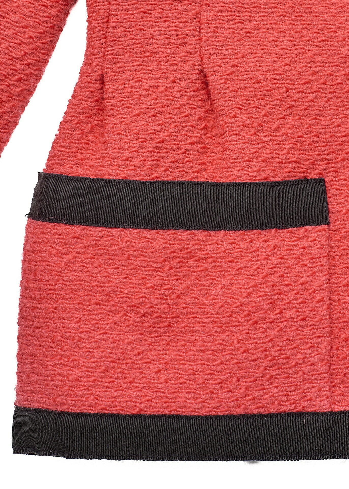 CHANEL Jacket Coat, Coco Button, Long Sleeve, Wool Blend, Red, Gold-Tone Hardware, Pre-Owned - Vintage La Charme
