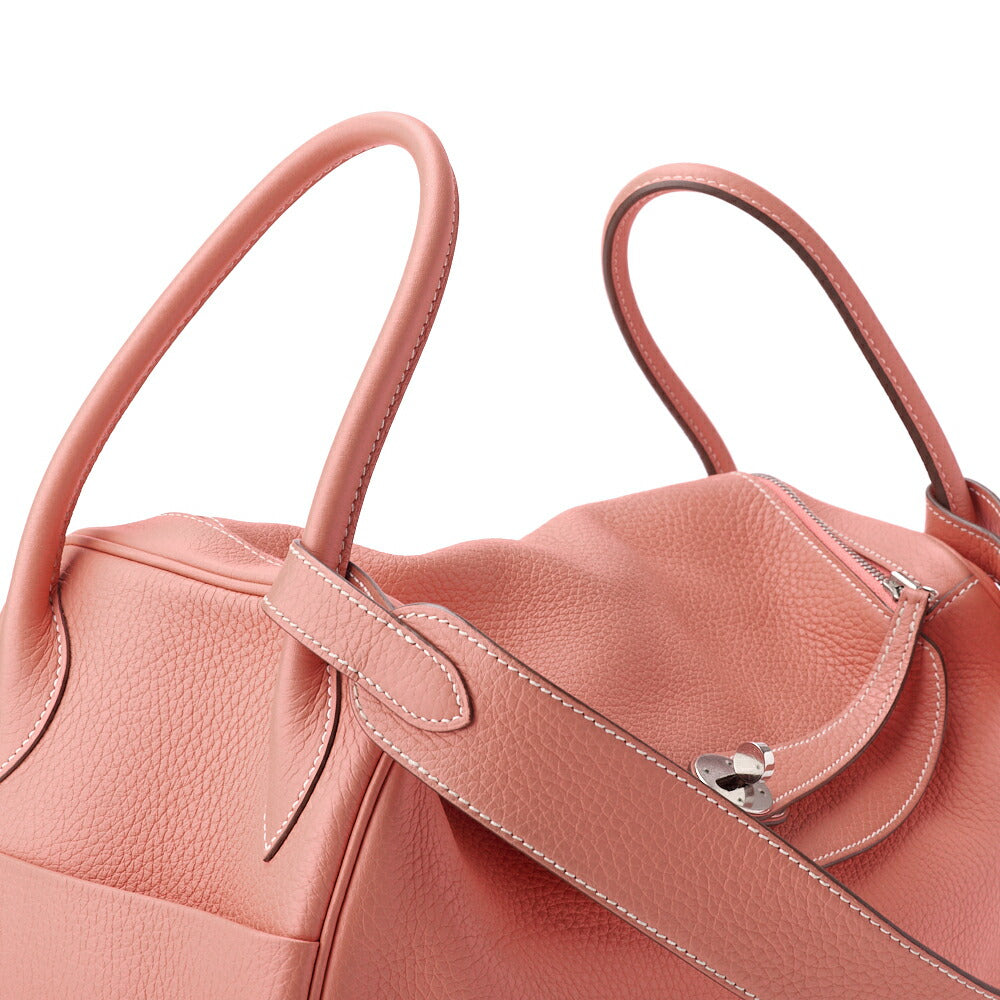 HERMES Lindy 34 Shoulder Bag, Tryon Clemence, Crevette, Silver-Tone Hardware, Pre-Owned - Vintage La Charme