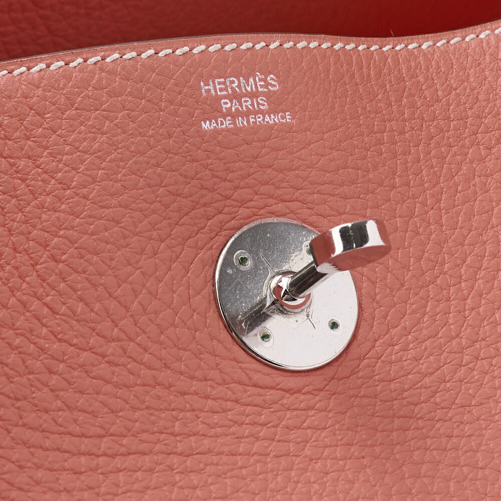 HERMES Lindy 34 Shoulder Bag, Tryon Clemence, Crevette, Silver-Tone Hardware, Pre-Owned - Vintage La Charme