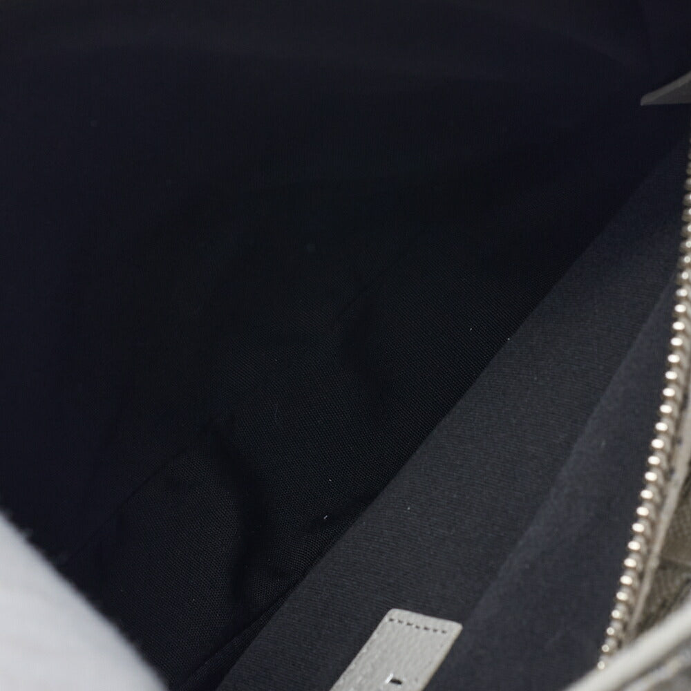 Dior Jacquard Trotter Saddle Bag Canvas White Silver-Tone Hardware, Pre-Owned