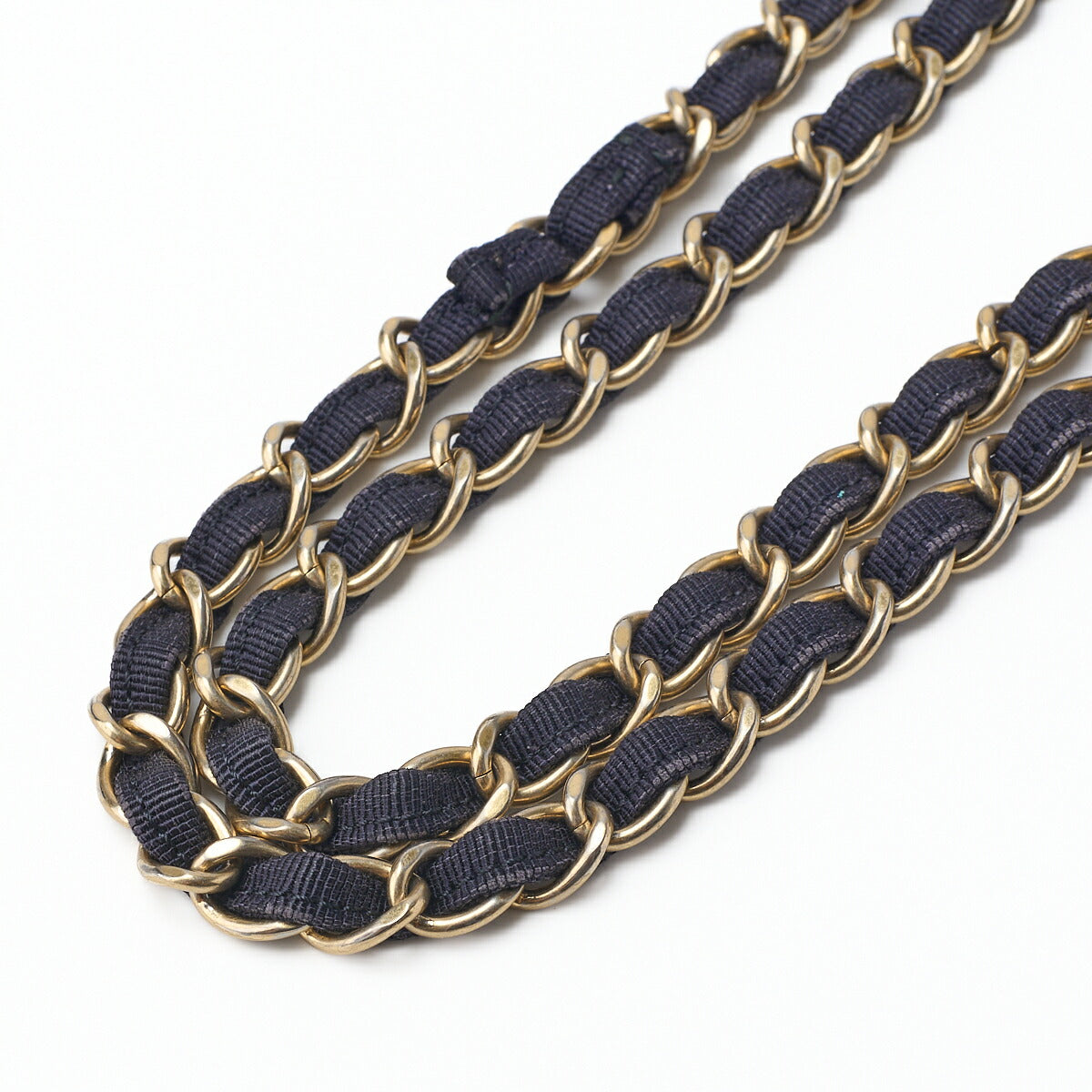 CHANEL Shoulder Bag, Push Lock, Wave Stitch, Lambskin Canvas, Navy, Gold-Tone Hardware, Pre-Owned - Vintage La Charme