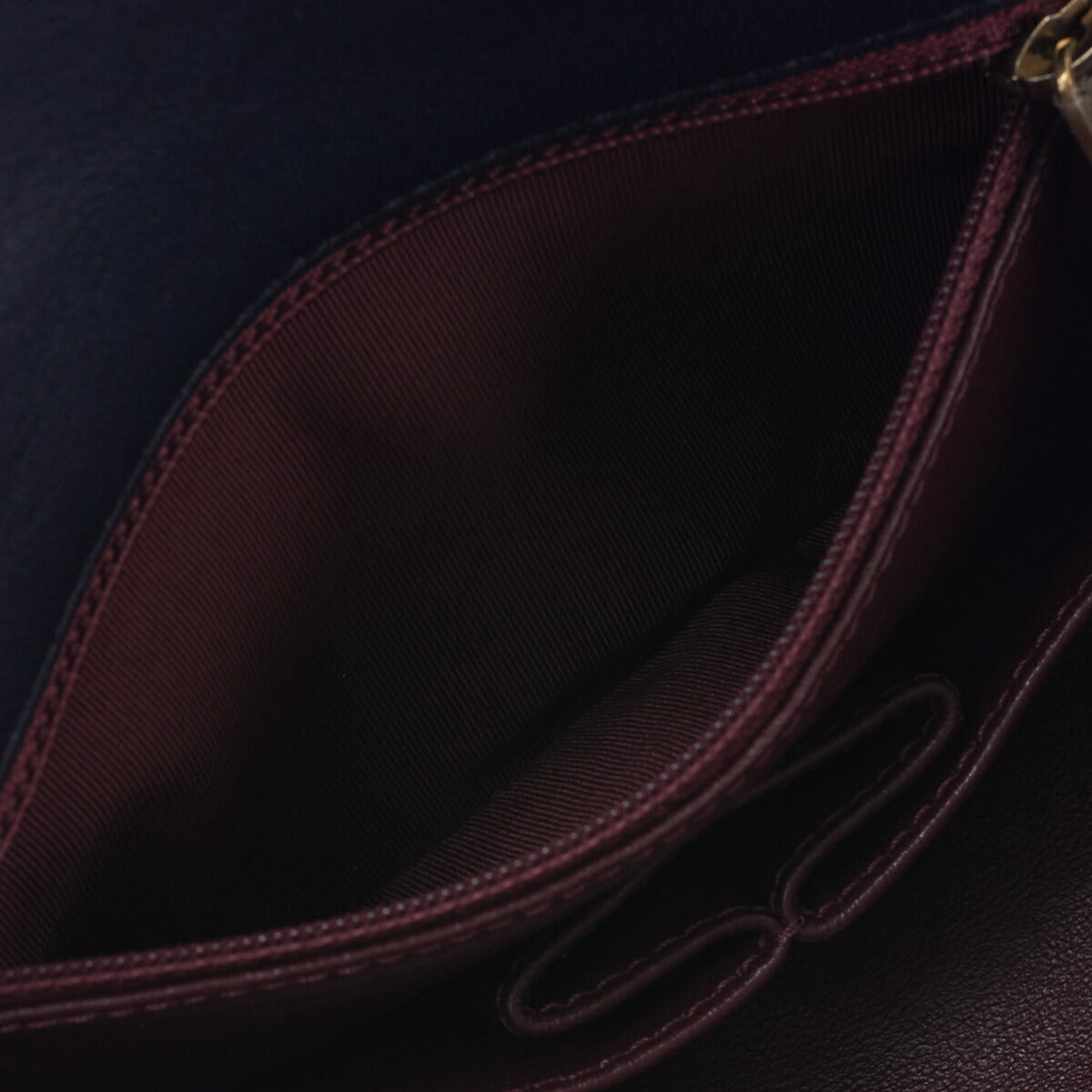 CHANEL Shoulder Bag, Push Lock, Wave Stitch, Lambskin Canvas, Navy, Gold-Tone Hardware, Pre-Owned - Vintage La Charme