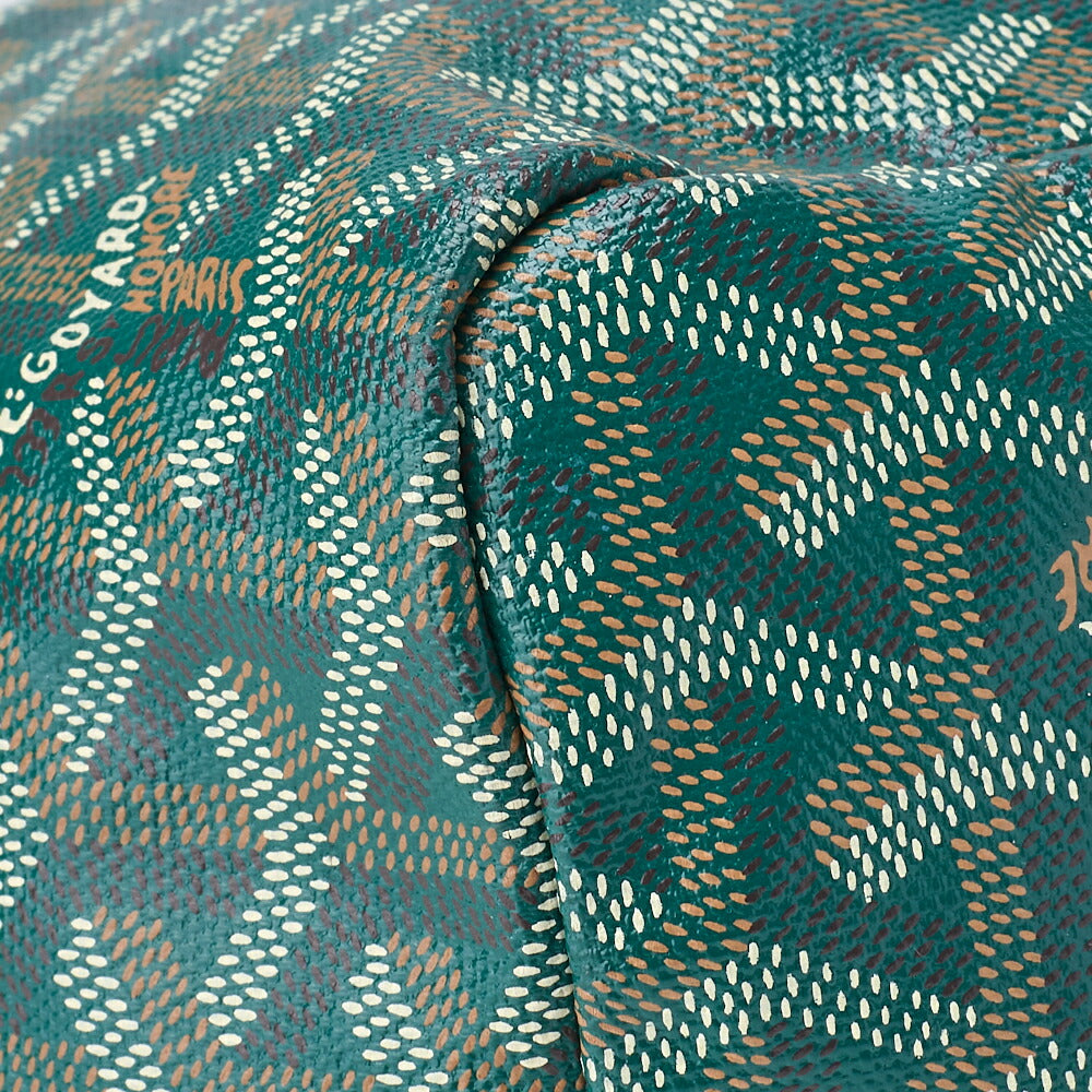GOYARD Saint Louis PM Tote Bag, Coated Canvas, Green, Silver-Tone Hardware, Pre-Owned - Vintage La Charme