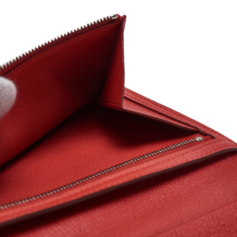 HERMES Bearn Soufflet 2 Fold Long Wallet Alligator Blaze Raise Silver-Tone Hardware Pre-Owned - Vintage La Charme