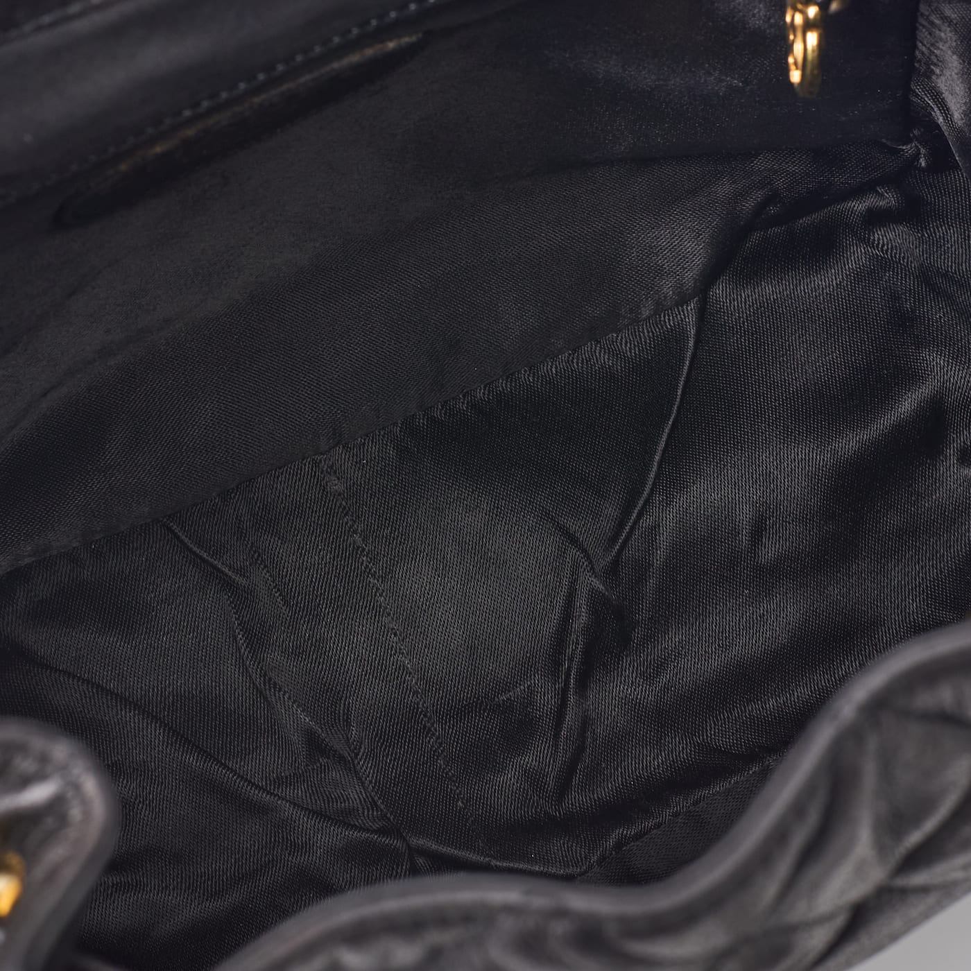 CHANEL Chain Backpack Bag, Matelasse, Lambskin, Black, Gold-Tone Hardware, Pre-Owned - Vintage La Charme