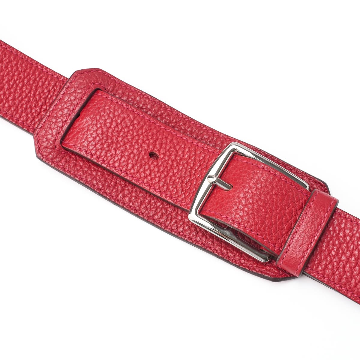 HERMES Gypsiere 31 Shoulder Bag Tryon Clemence Rouge Casaque Silver-Tone Hardware Pre-Owned - Vintage La Charme