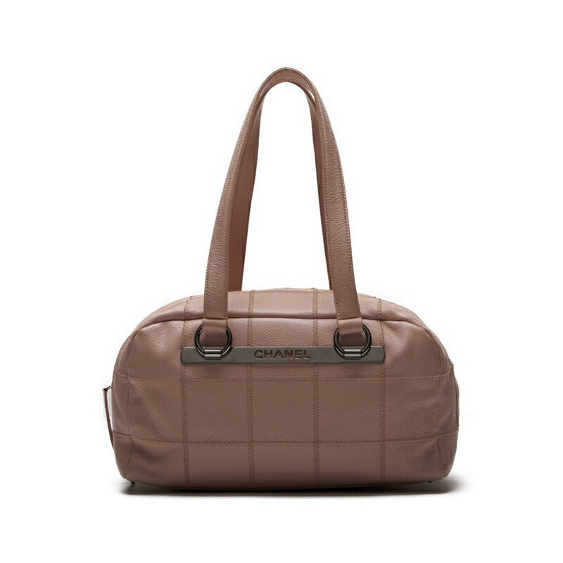 CHANEL Handbag Chocolate Bar Top Logo Caviar Skin Light Pink Silver-Tone Hardware Pre-Owned - Vintage La Charme