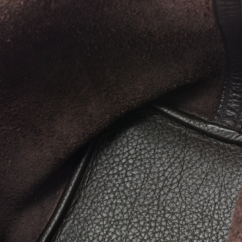 HERMES Picotin Lock PM Handbag Tryon Clemence Chocolat Silver-Tone Hardware Pre-Owned - Vintage La Charme