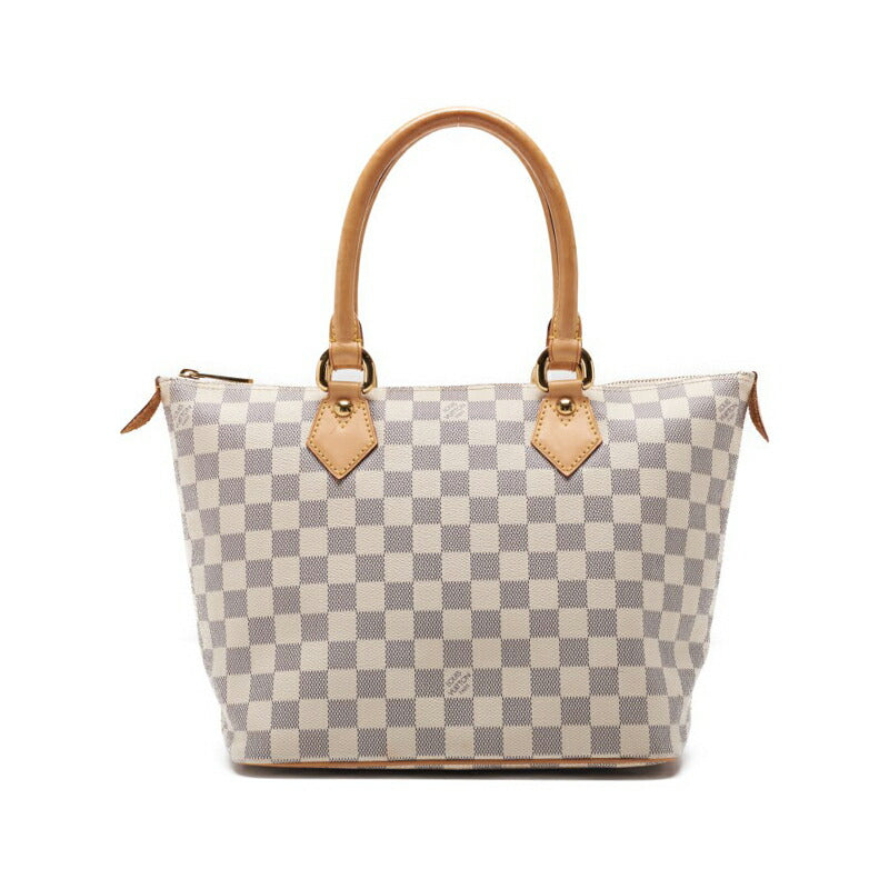 Louis Vuitton Tote Bag Damier Azur Saleya MM Canvas White Gold-Tone Hardware Pre-Owned - Vintage La Charme