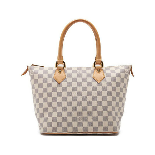Louis Vuitton Tote Bag Damier Azur Saleya MM Canvas White Gold-Tone Hardware Pre-Owned - Vintage La Charme