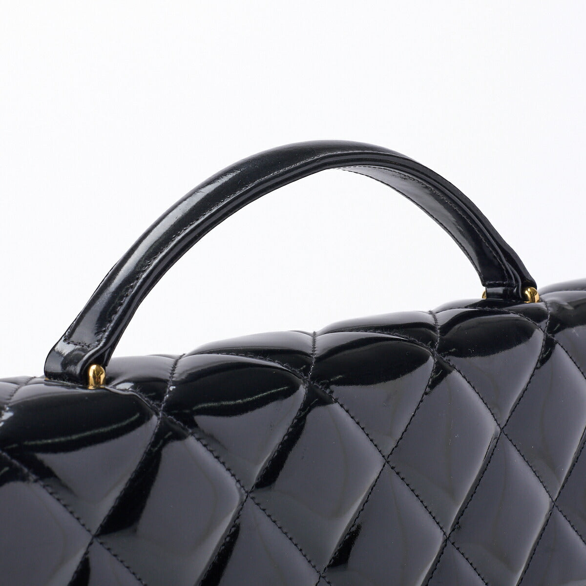 CHANEL Business Bag, Matelasse, Enamel, Black, Gold-Tone Hardware, Pre-Owned - Vintage La Charme