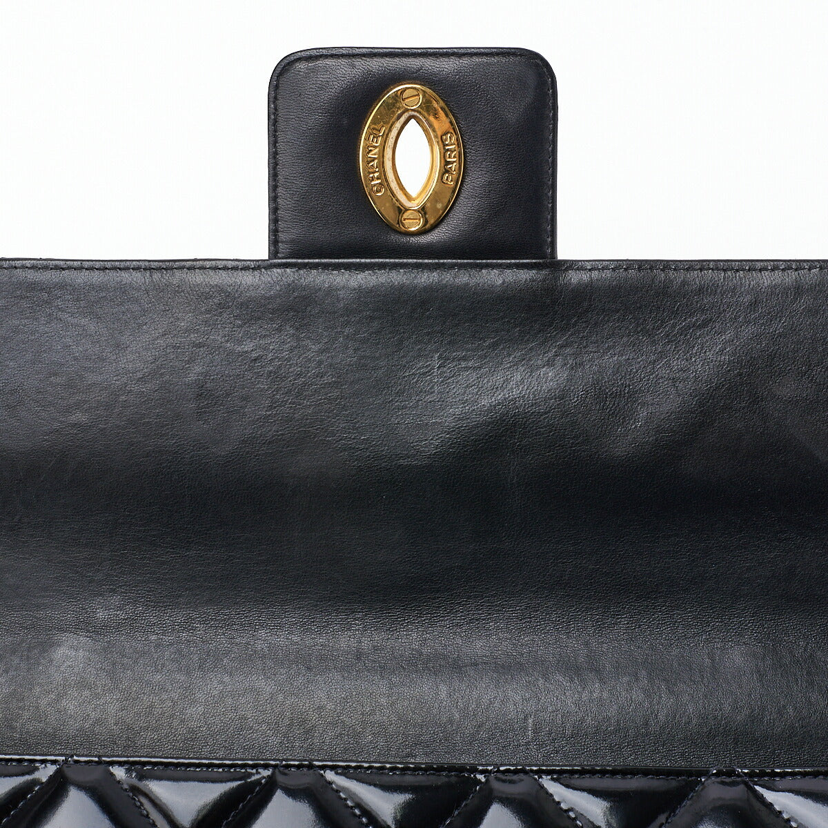 CHANEL Business Bag, Matelasse, Enamel, Black, Gold-Tone Hardware, Pre-Owned - Vintage La Charme