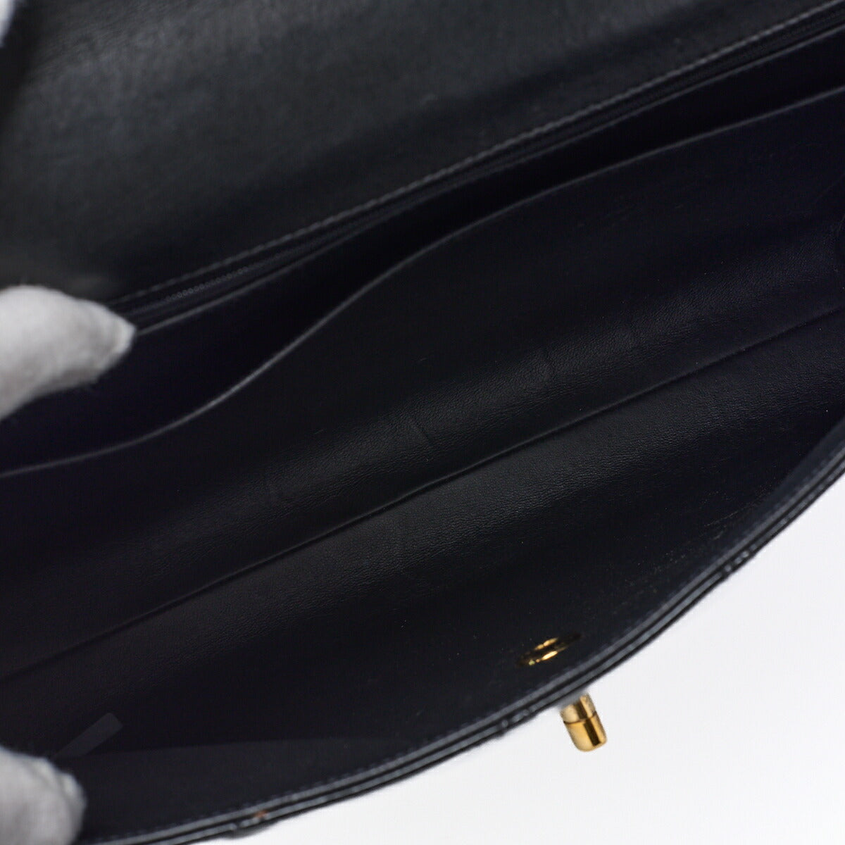 CHANEL Business Bag, Matelasse, Enamel, Black, Gold-Tone Hardware, Pre-Owned - Vintage La Charme