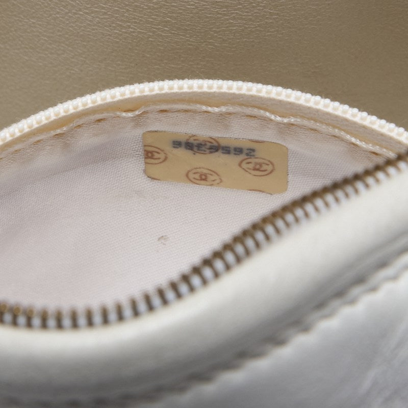 CHANEL Shoulder Bag, Coco Mark With Fringe Bijou Chain, Bicolor Lambskin, White, Gold-Tone Hardware, Pre-Owned - Vintage La Charme