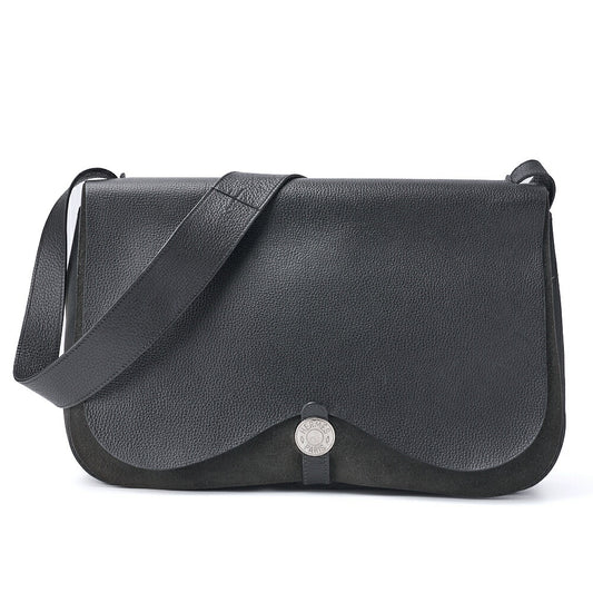 HERMES Sack Colorado GM Shoulder Bag Liège Canvas Black Silver-Tone Hardware Pre-Owned - Vintage La Charme