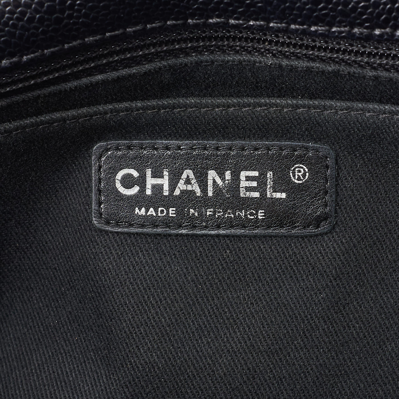 CHANEL Tote Bag Matelasse Coco Mark Chain Shoulder Soft Caviar Skin Black Silver-Tone Hardware Pre-Owned - Vintage La Charme
