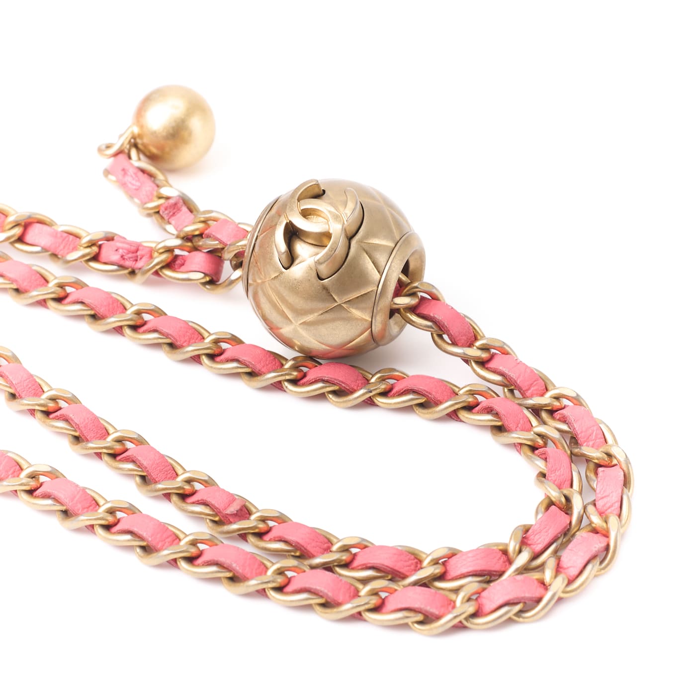 CHANEL Mini Shoulder Bag, Matelasse, Chain Shoulder, Lambskin, Pink, Gold-Tone Hardware, Pre-Owned - Vintage La Charme