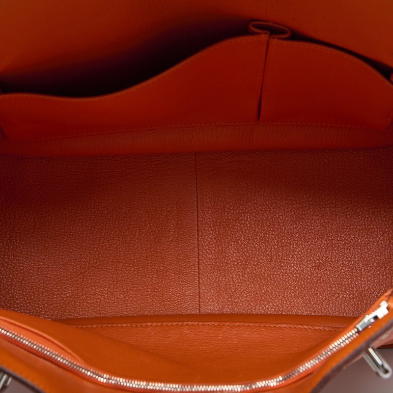 HERMES Gypsiere 34 Shoulder Bag Tryon Clemence Orange Silver-Tone Hardware Pre-Owned - Vintage La Charme