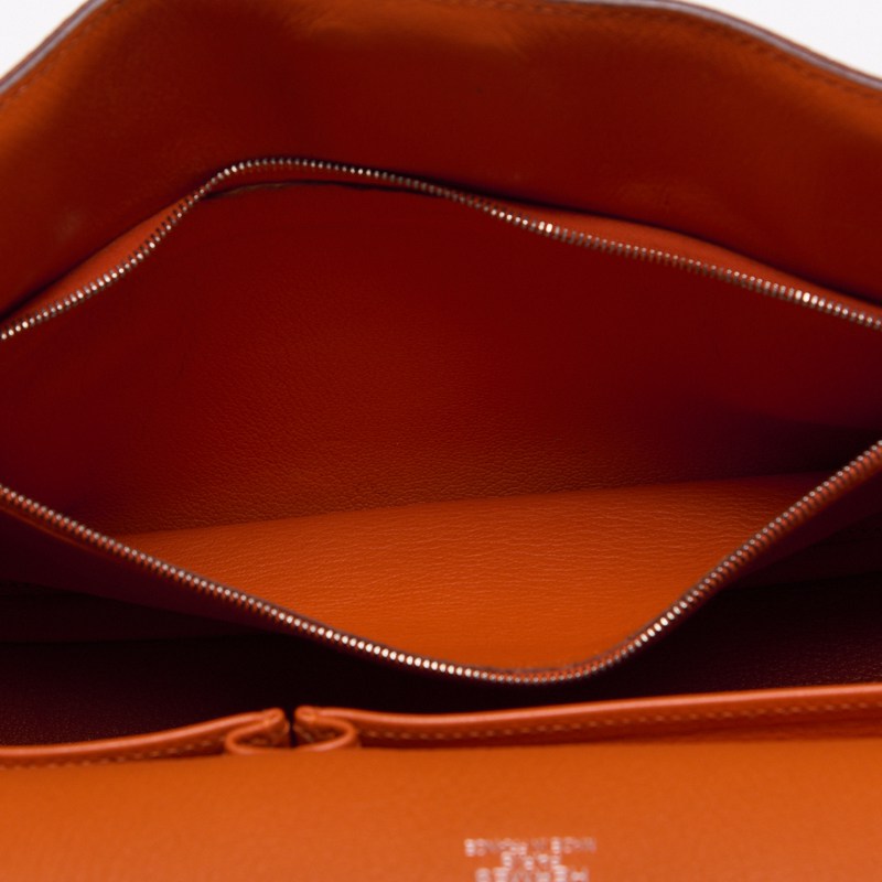 HERMES Gypsiere 34 Shoulder Bag Tryon Clemence Orange Silver-Tone Hardware Pre-Owned - Vintage La Charme