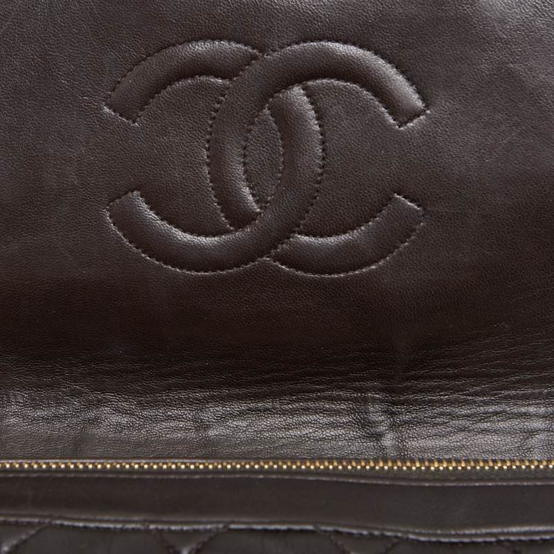 CHANEL Chain Backpack Bag, Matelasse, Turn Lock, Lambskin, Brown, Gold-Tone Hardware, Pre-Owned - Vintage La Charme