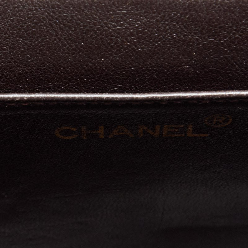 CHANEL Chain Backpack Bag, Matelasse, Turn Lock, Lambskin, Brown, Gold-Tone Hardware, Pre-Owned - Vintage La Charme