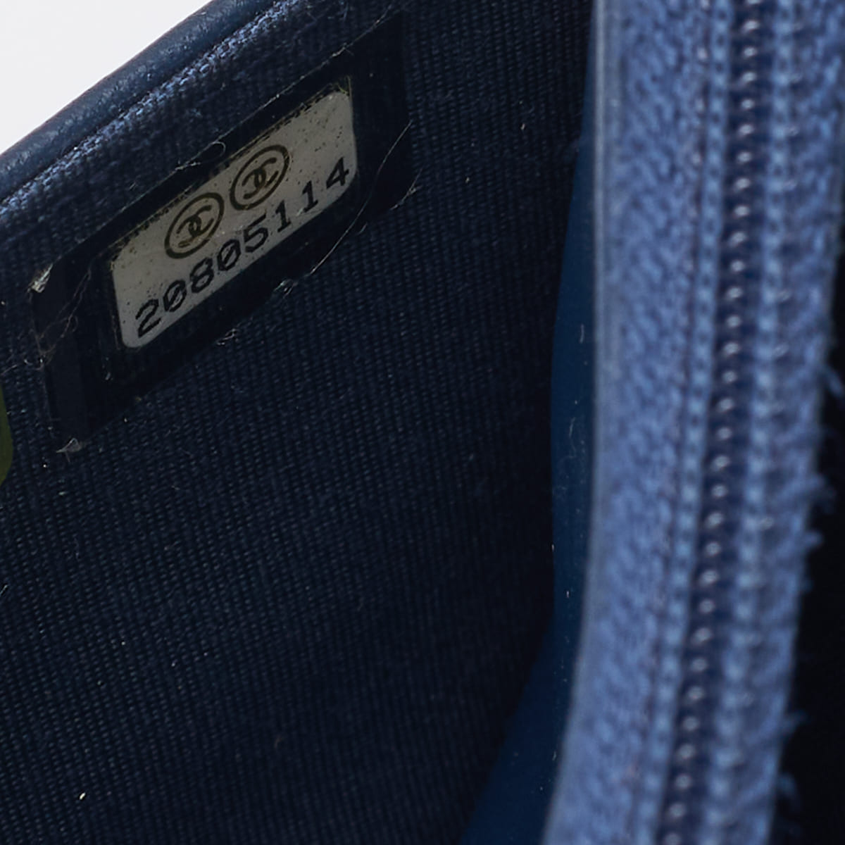 CHANEL Chain Wallet, Diagonal Stitching, Matelasse, Vintage Calf, Blue, Silver-Tone Hardware, Pre-Owned - Vintage La Charme