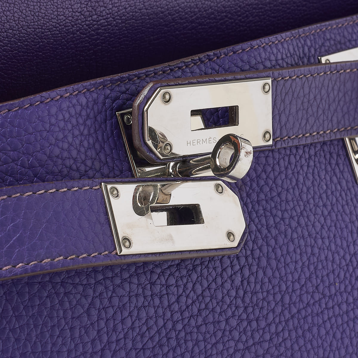 HERMES Gypsiere 34 Shoulder Bag Tryon Clemence Ultraviolet Silver-Tone Hardware Pre-Owned - Vintage La Charme