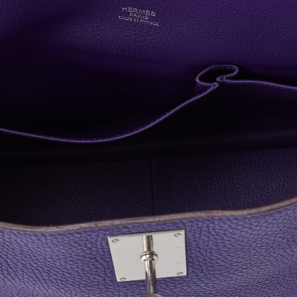 HERMES Gypsiere 34 Shoulder Bag Tryon Clemence Ultraviolet Silver-Tone Hardware Pre-Owned - Vintage La Charme