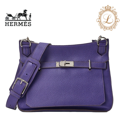 HERMES Gypsiere 34 Shoulder Bag Tryon Clemence Ultraviolet Silver-Tone Hardware Pre-Owned - Vintage La Charme