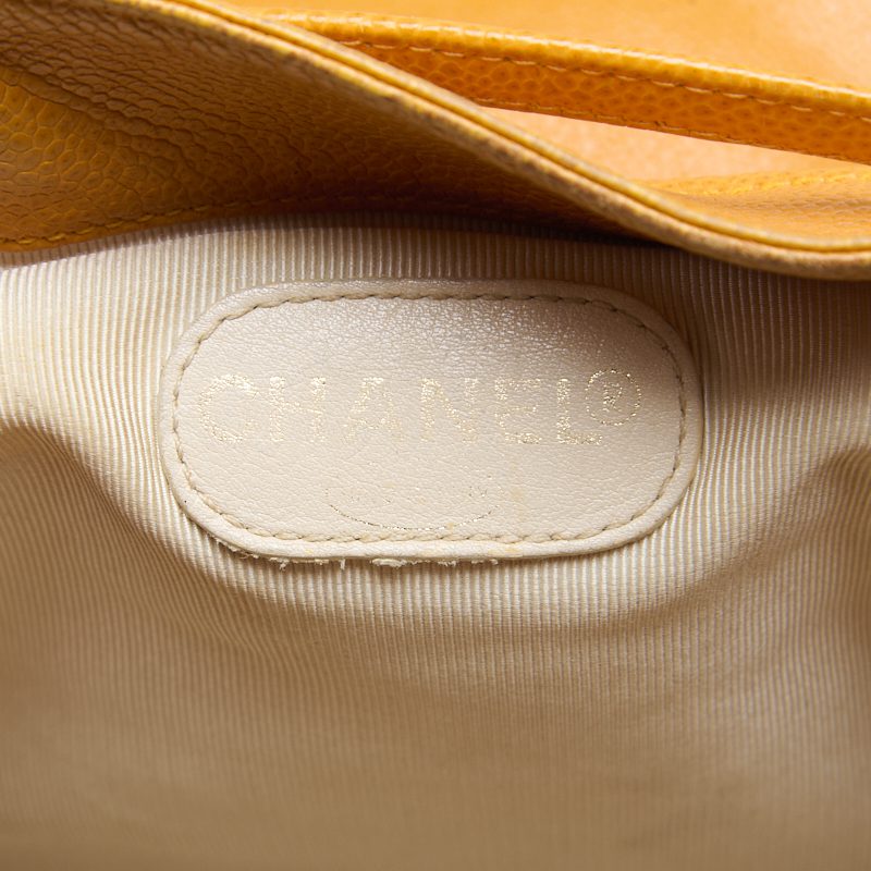 CHANEL Chain Backpack Bag, Triple Coco Turn Lock, Caviar Skin, Orange, Gold-Tone Hardware, Pre-Owned - Vintage La Charme