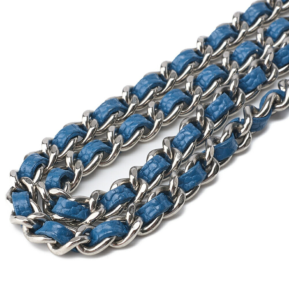 CHANEL Chain Wallet, Matelasse, Caviar Skin, Turquoise Blue, Silver-Tone Hardware, Pre-Owned - Vintage La Charme