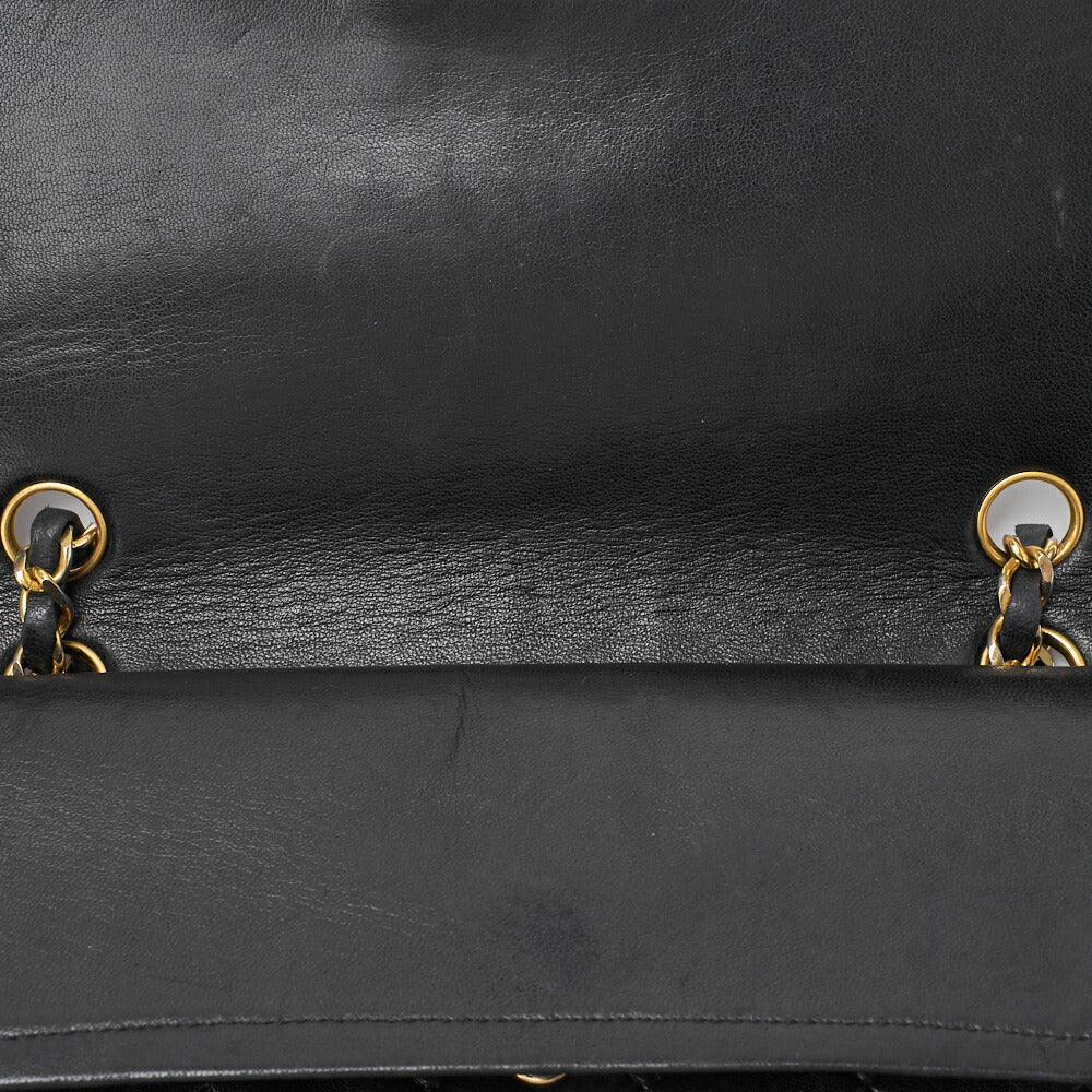 CHANEL Shoulder Bag, Matelasse Double Flap, Lambskin, Black, Gold-Tone Hardware, Pre-Owned - Vintage La Charme