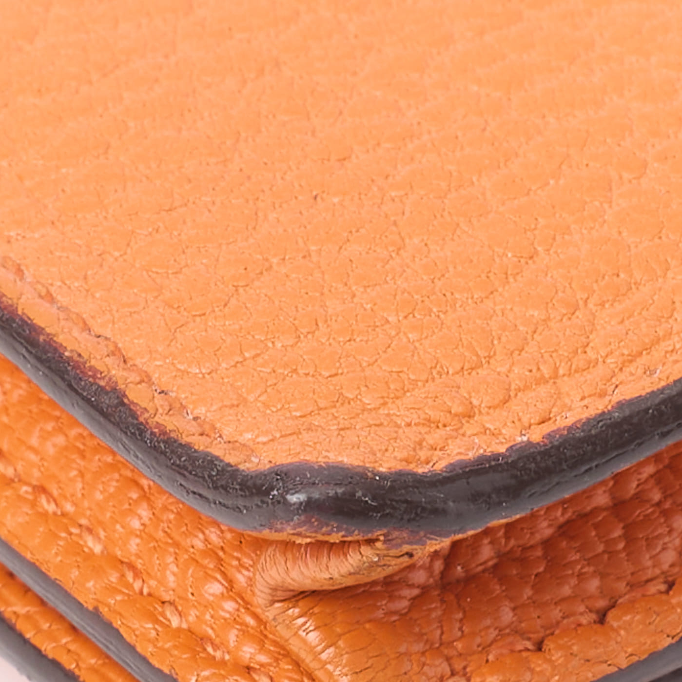 HERMES Bearn Soufflet Two-Fold Long Wallet Chevre Orange Silver-Tone Hardware Pre-Owned - Vintage La Charme