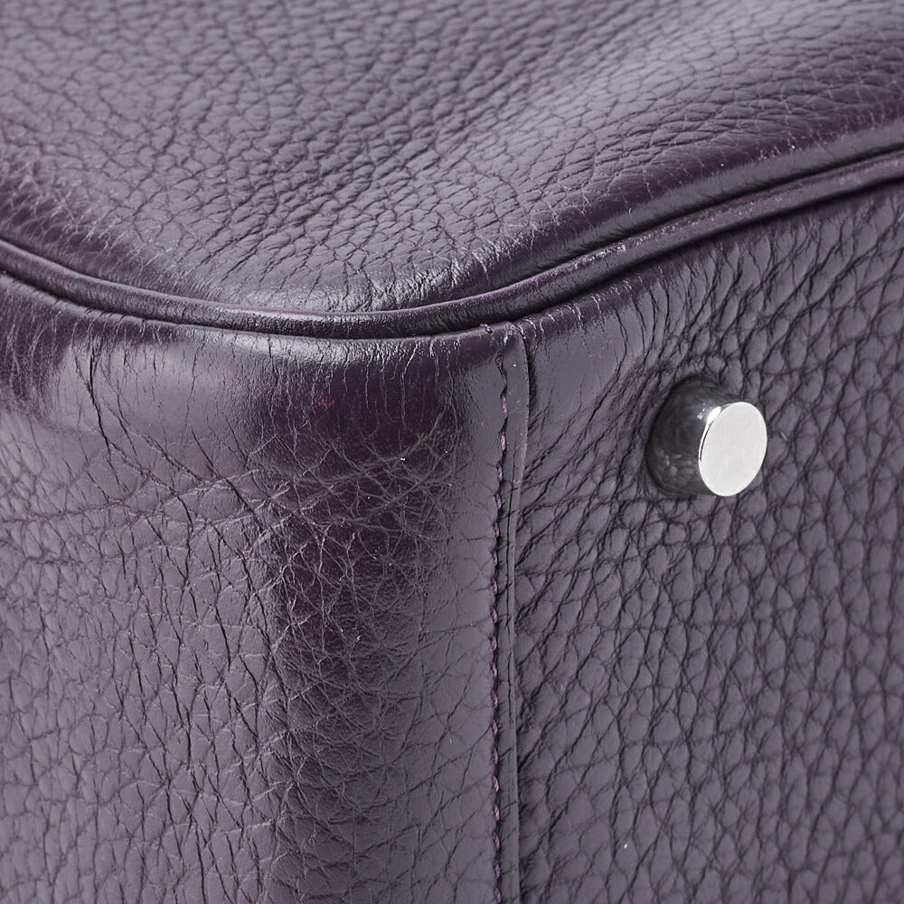 HERMES Lindy 30 2WAY Shoulder Bag Tryon Clemence Raisin Gold-Tone Hardware Pre-Owned - Vintage La Charme