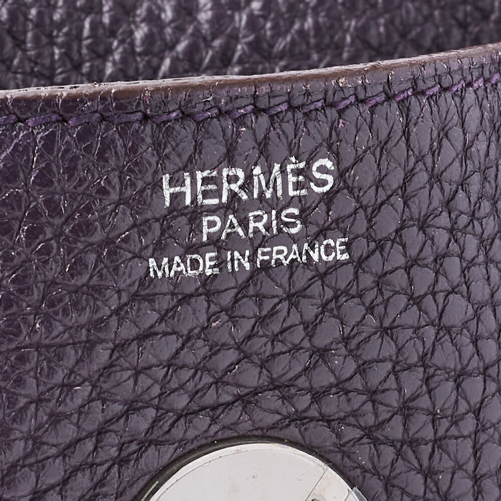 HERMES Lindy 30 2WAY Shoulder Bag Tryon Clemence Raisin Gold-Tone Hardware Pre-Owned - Vintage La Charme