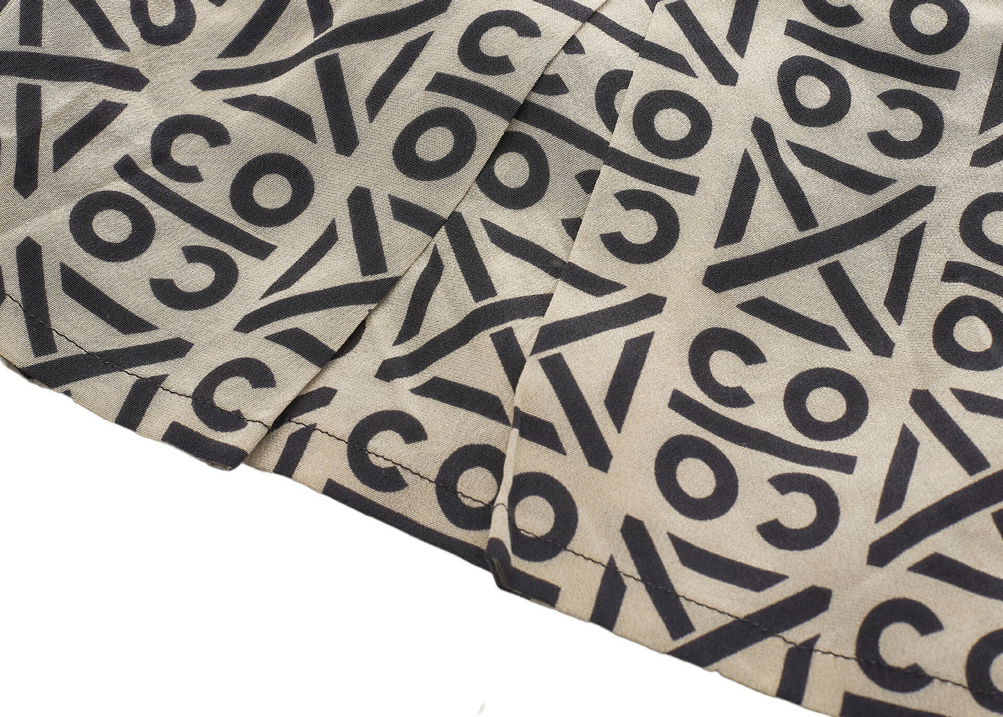 CHANEL Blouse Shirt, Coco Mark Logo Button, Silk, Beige, Gold-Tone Hardware, Pre-Owned - Vintage La Charme