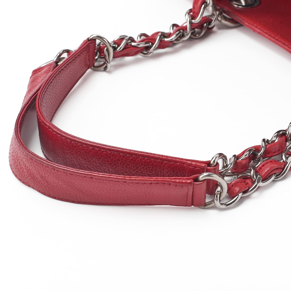 CHANEL Shoulder Bag, Matelasse GST Coco Mark, Caviar Skin, Red, Silver-Tone Hardware, Pre-Owned - Vintage La Charme