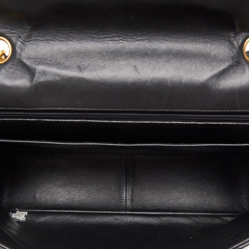CHANEL Shoulder Bag, Deca Matelasse Turn Lock, Lambskin, Black, Gold-Tone Hardware, Pre-Owned - Vintage La Charme