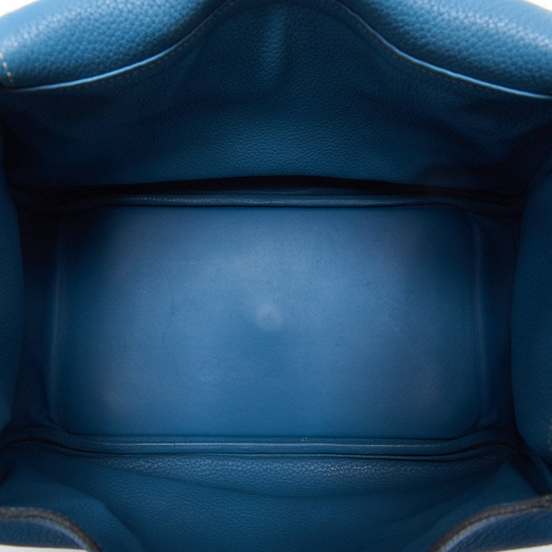 HERMES Lindy 34 Shoulder Bag, Tryon Clemence, Blue Jean, Silver-Tone Hardware, Pre-Owned - Vintage La Charme