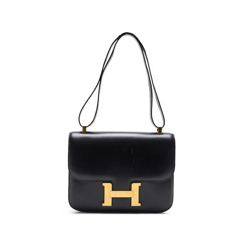 HERMES Constance 23 Shoulder Bag, Box Calf, Black, Gold-Tone Hardware, Pre-Owned - Vintage La Charme
