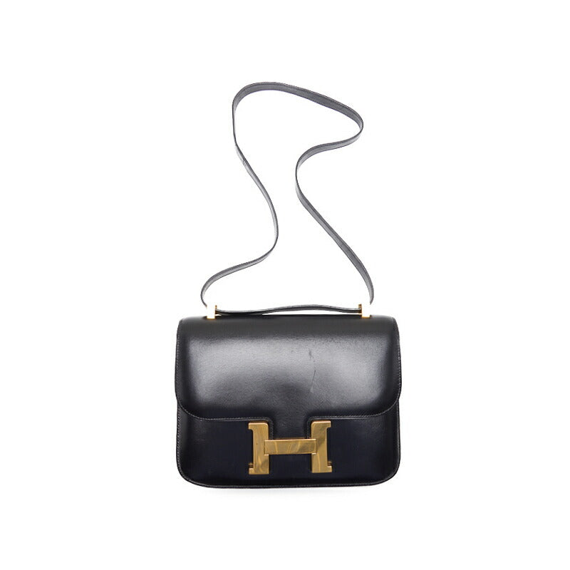 HERMES Constance 23 Shoulder Bag, Box Calf, Black, Gold-Tone Hardware, Pre-Owned - Vintage La Charme