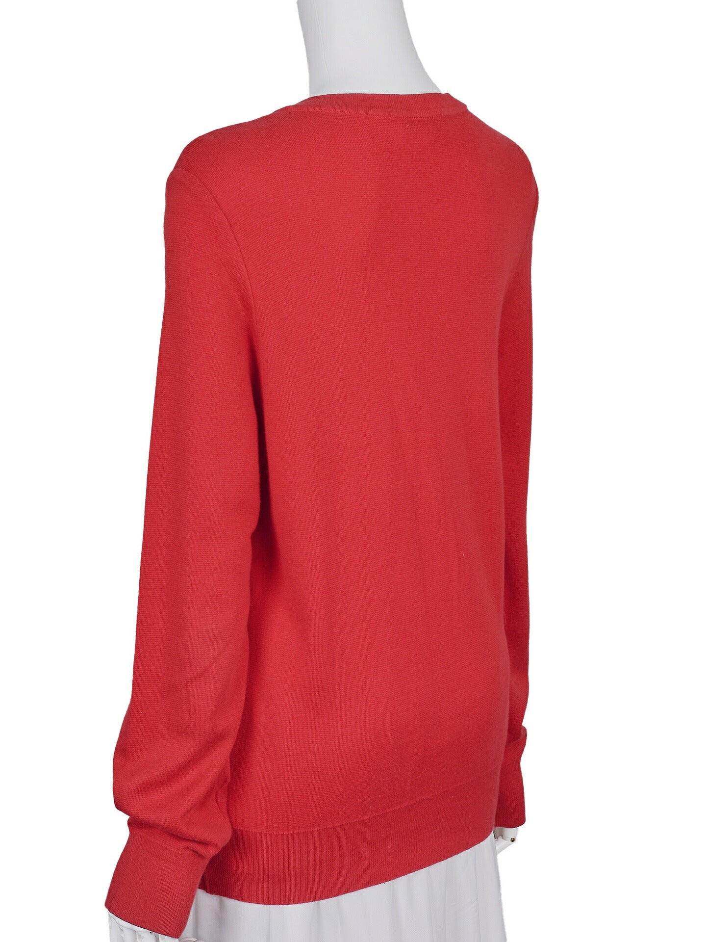 Saint Laurent Cardigan Knit Outer Top, Luxury Style, Cotton Rayon Blend, Red, Silver-Tone Hardware, Pre-Owned - Vintage La Charme