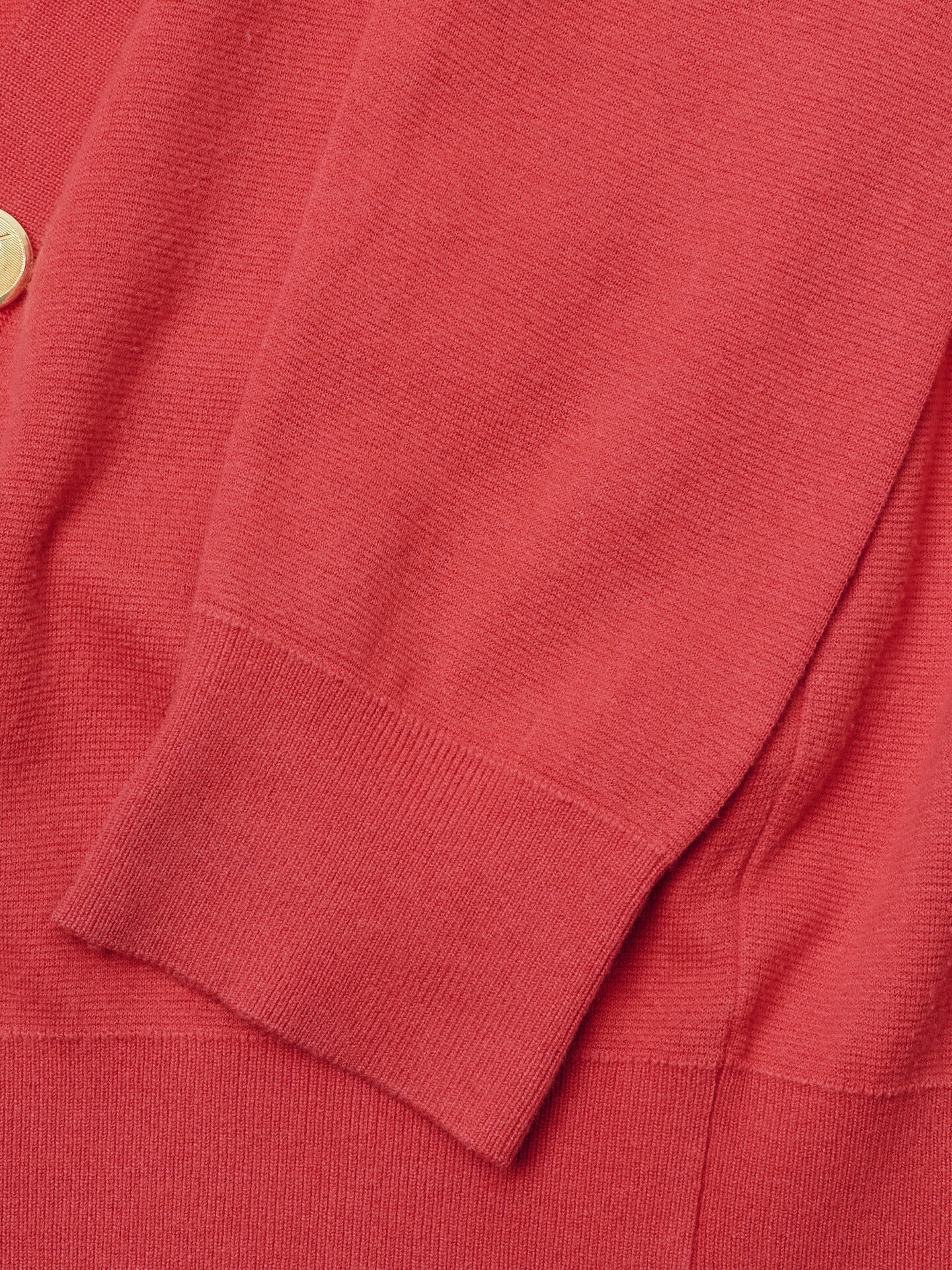 Saint Laurent Cardigan Knit Outer Top, Luxury Style, Cotton Rayon Blend, Red, Silver-Tone Hardware, Pre-Owned - Vintage La Charme