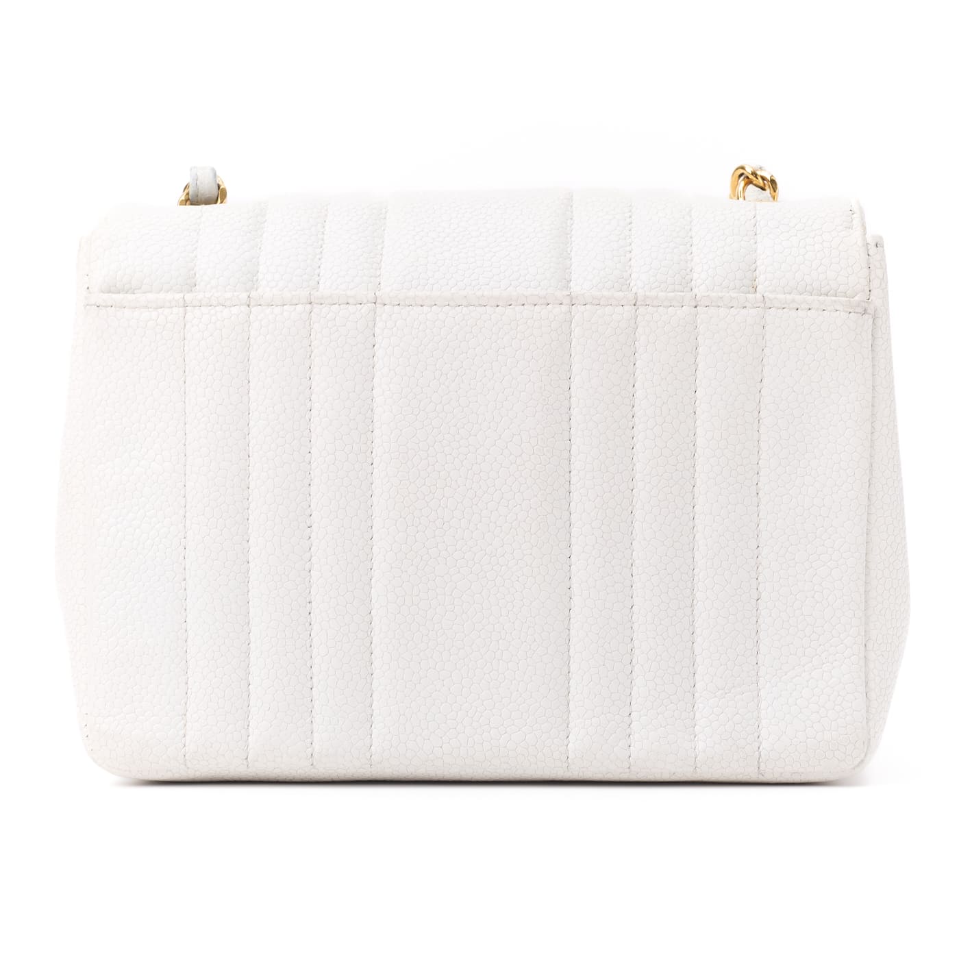 CHANEL Mini Mademoiselle Turn Lock Chain Shoulder Bag Caviar Skin White Gold-Tone Hardware Pre-Owned - Vintage La Charme