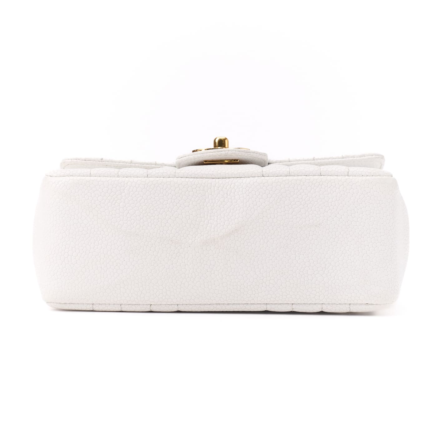 CHANEL Mini Mademoiselle Turn Lock Chain Shoulder Bag Caviar Skin White Gold-Tone Hardware Pre-Owned - Vintage La Charme